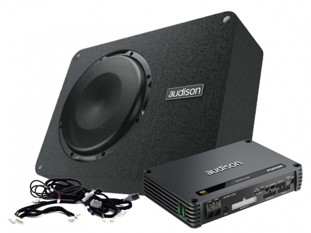 Audison AF TSL 3YB AMP KIT Tesla Base vahvistin + subwoofer paketti