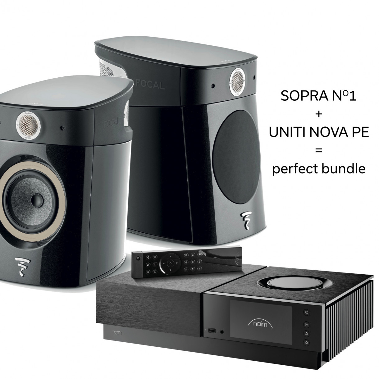 Stereopaketti Naim Uniti Nova PE + Focal Sopra N1 musta
