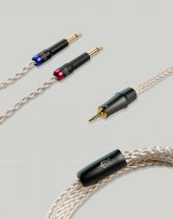 Premium mono 3.5 mm - 2.5 mm balansoitu PCUHD kuulokekaapeli, hopeoitu Premium mono 3.5 mm - 2.5 mm balansoitu PCUHD kuulokekaapeli, hopeoitu